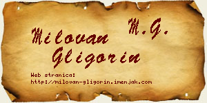 Milovan Gligorin vizit kartica